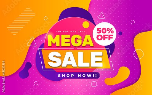 colorful mega sale background