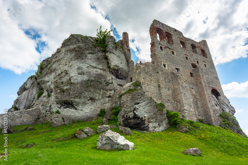 Ruins of beautiful Ogrodzieniec Castle in Poland at summer.