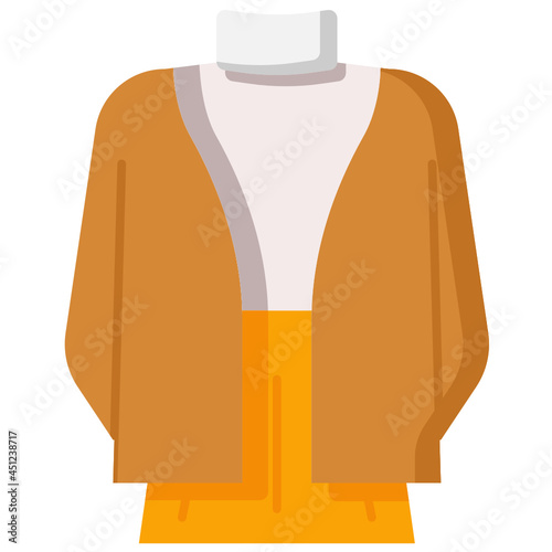 cardigan flat icon