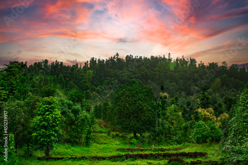 sunset in the mountains