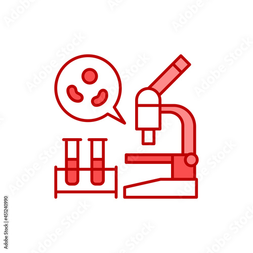Blood test color line icon. Medical and scientific concept.