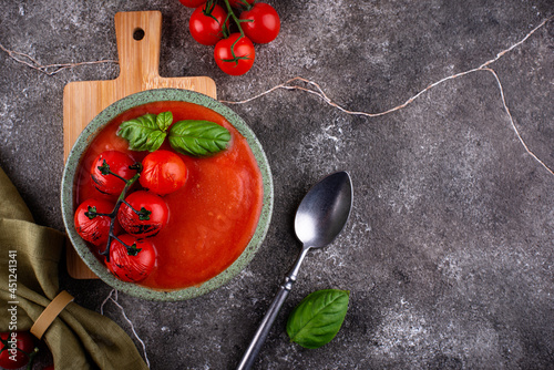 Healthy vegetable tomato cream soup