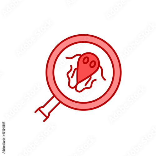 Giardiasis check color line icon. Medical examination concept.