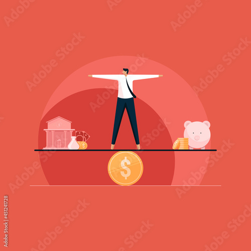 Balancing between savings and Bank loan, Investments, expenses and financial management