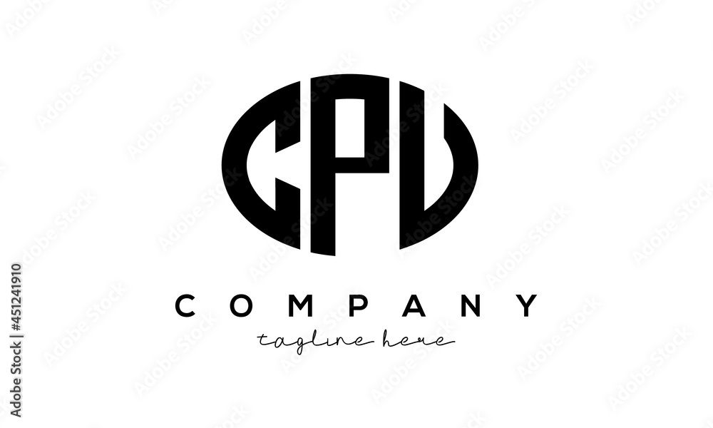 CPU three Letters creative circle logo design
