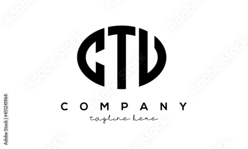 CTU three Letters creative circle logo design