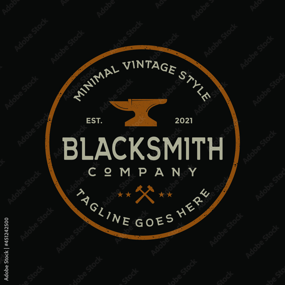 blacksmith or welding logo design vintage 