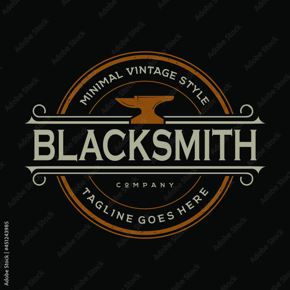 blacksmith or welding logo design vintage 