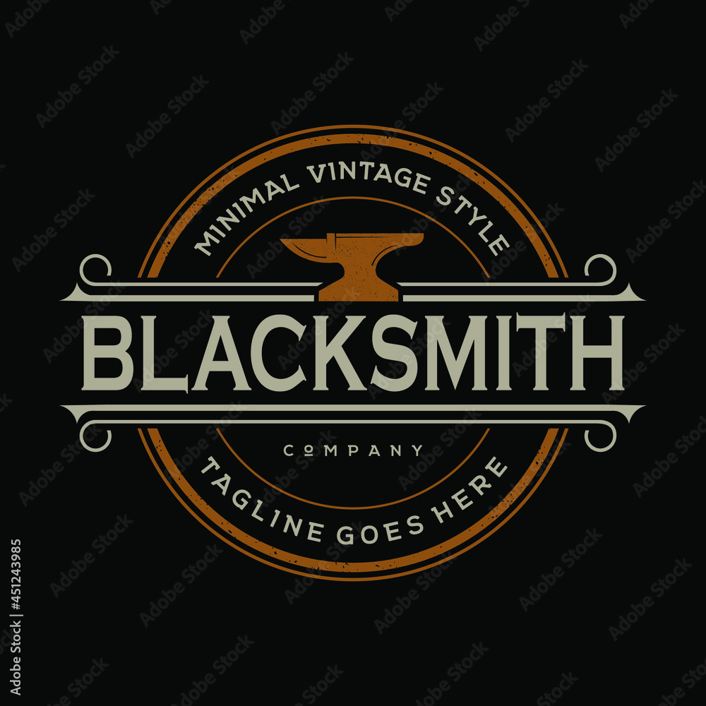 Fototapeta premium blacksmith or welding logo design vintage