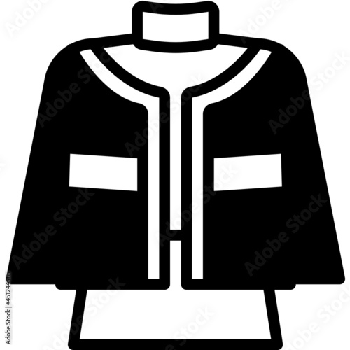 cardigan solid line icon