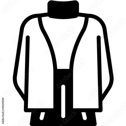 cardigan solid line icon