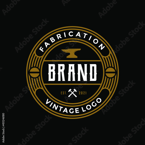 blacksmith or welding logo design vintage 