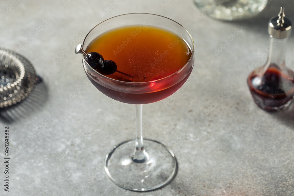 Boozy Refreshing Black Manhattan Cocktail Boozy Refreshing Black Manhattan Cocktail