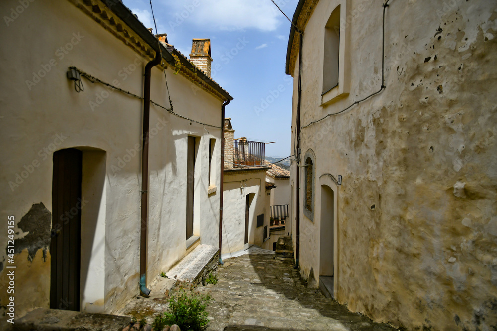 A street in the historic center of Aliano, a old town in the Basilicata region, Italy.
