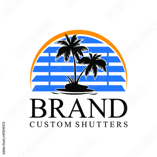  palm shutter logo design inspiration