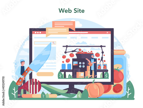 Vegetables farming industry online service or platform. Village groceries