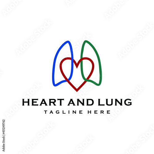  heart and lung vector logo modern