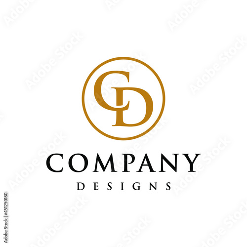 initial letter cd luxury logo design