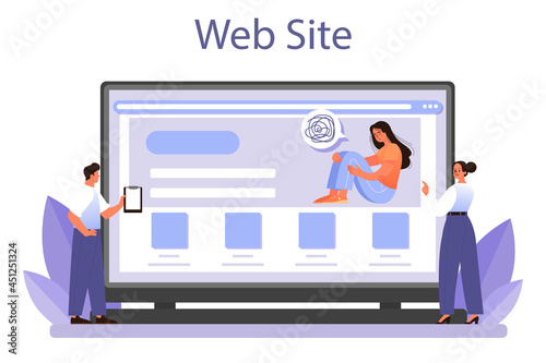 Psychologist online service or platform. Mental health diagnostic