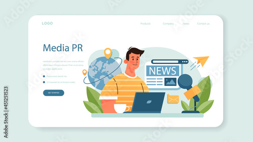 Special event web banner or landing page. Media performance organization