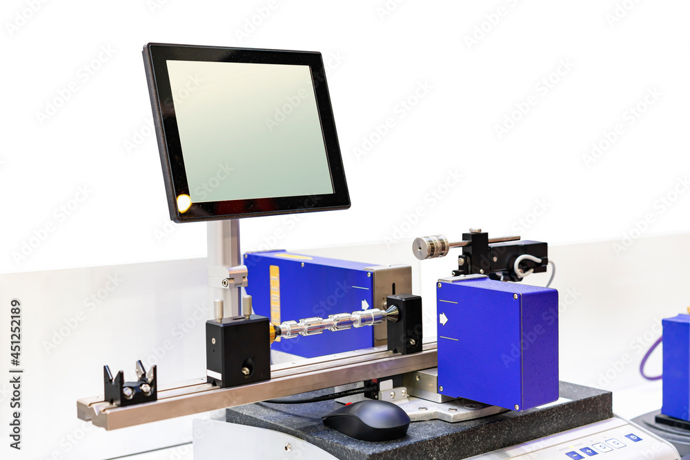 Machine workpiece or automotive part shaft during inspection or ...