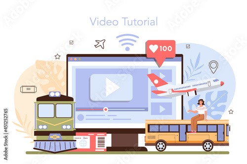 Trip booking online service or platform. Buying a ticket for plane