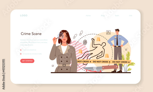 Professional detective web banner or landing page. Agency investigating