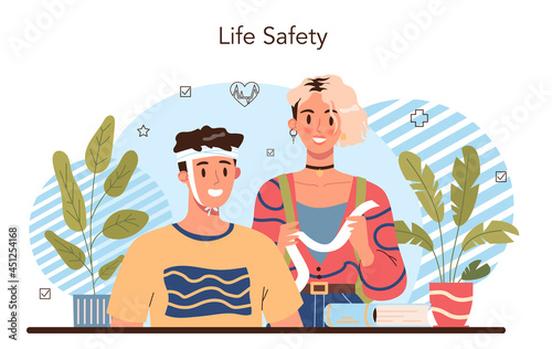 Healthy lifestyle class. Idea of life safety and health care education
