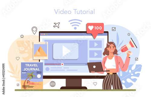 Travel agency marketing campaign online service or platform