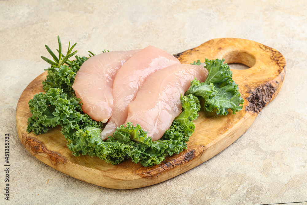 Raw small chicken fillet for cooking Raw small chicken fillet for cooking