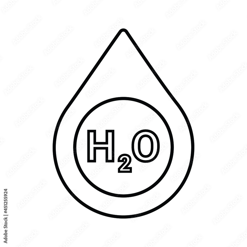 H2o, water line icon. Outline vector. H2o, water line icon. Outline vector.