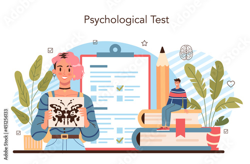 Psychology school course. School psychologist consultation. Mental