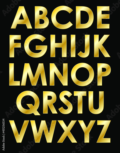 Gold Alphabet Font - Letters	