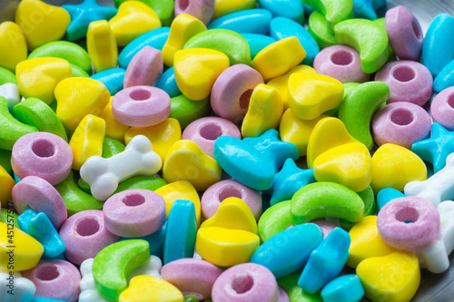 Multicoloured sweet candy full frame background photo