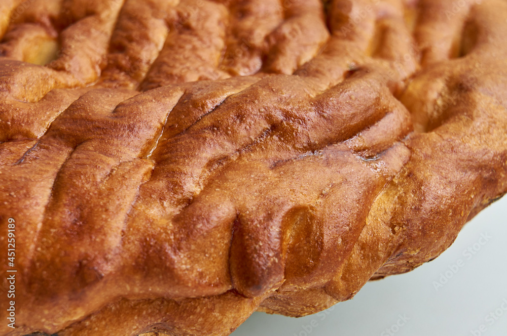 Baked apple pie  close up