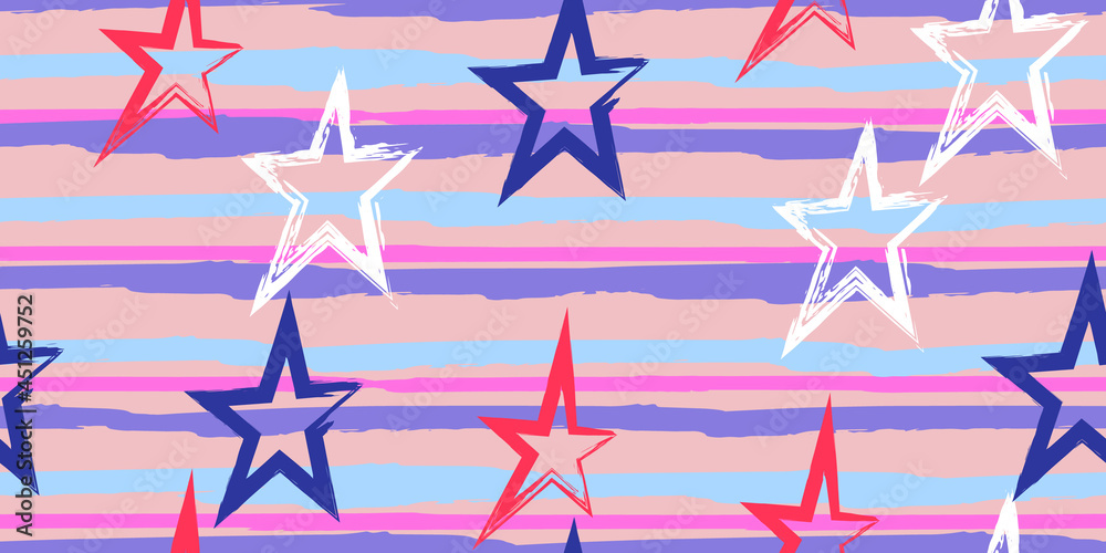 Grunge stripes with painted stars. Grunge stripes with painted stars.