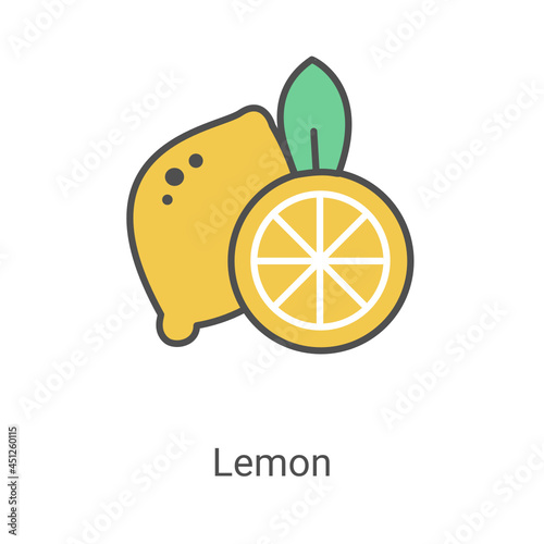 simple yellow lemon icon vector illustration