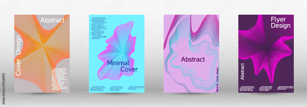 Artistic covers design. A set of modern abstract covers. Creative backgrounds from abstract lines to create a fashionable abstract cover