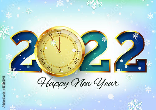 realistic new year 2022 clock background 