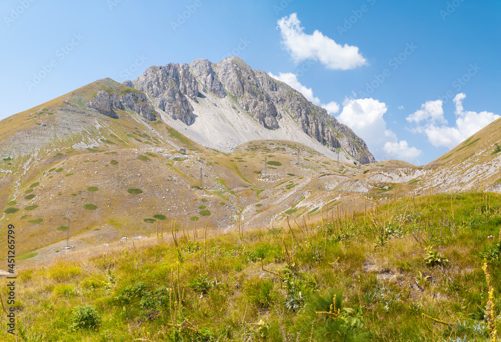 Rieti (Italy) - The summit of Monte Terminillo during the summer. 2217 meters, Terminillo Mount is named the Mountain of Rome, located in Apennine range, central Italy