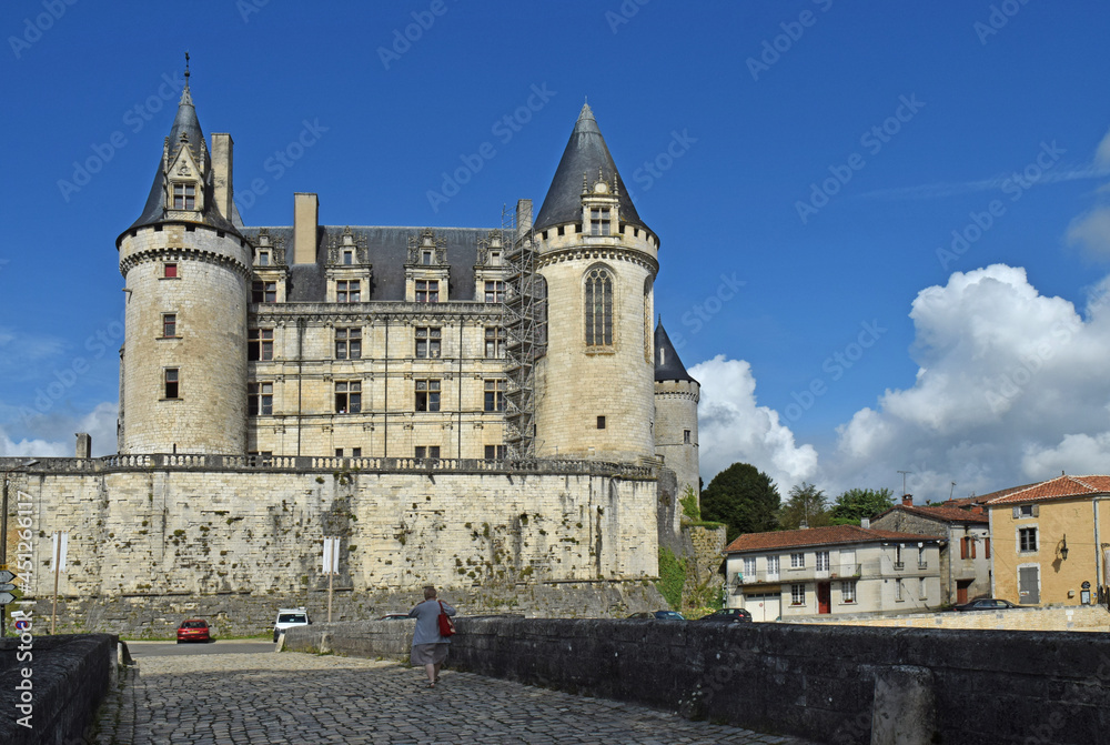 La Rochefoucauld en Angoumois, Charente, Nouvelle Aquitaine, France. Le château.