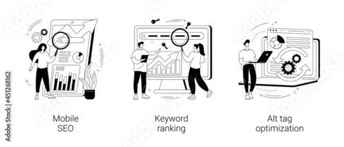 Search engine marketing abstract concept vector illustrations.