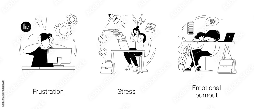 Mental disorder abstract concept vector illustrations.