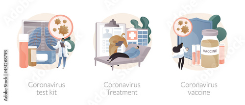 Covid19 pandemic abstract concept vector illustrations.