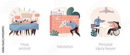 Riots outrage abstract concept vector illustrations.