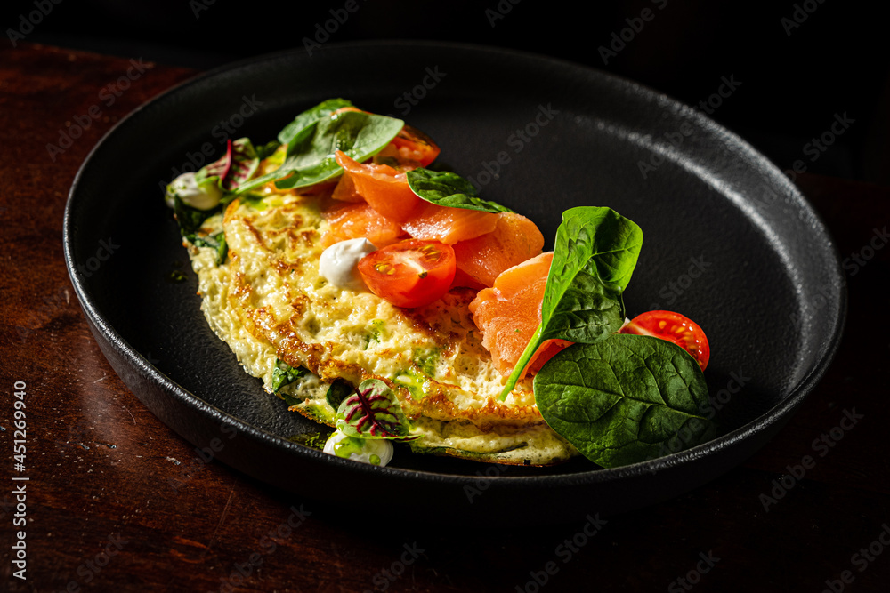 omelet with fresh vegetables and herbs omelet with fresh vegetables and herbs