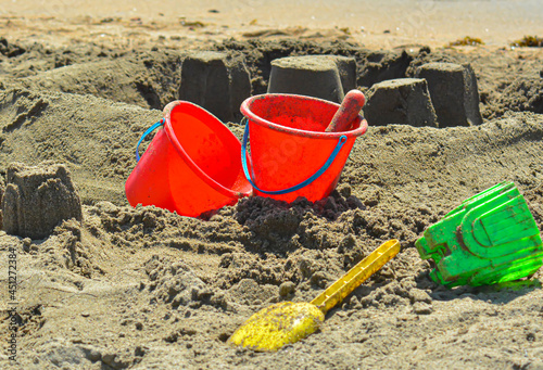 SAND CASTLES AND CUBES ON THE BEACH