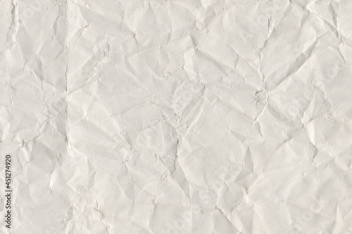 White canvas crumpled vintage texture. Handmade paper background.