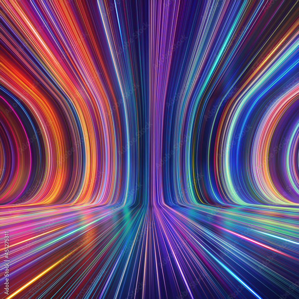 3d render, abstract colorful neon background with glowing lines. Spectrum  wallpaper. Empty virtual scene Stock Illustration | Adobe Stock