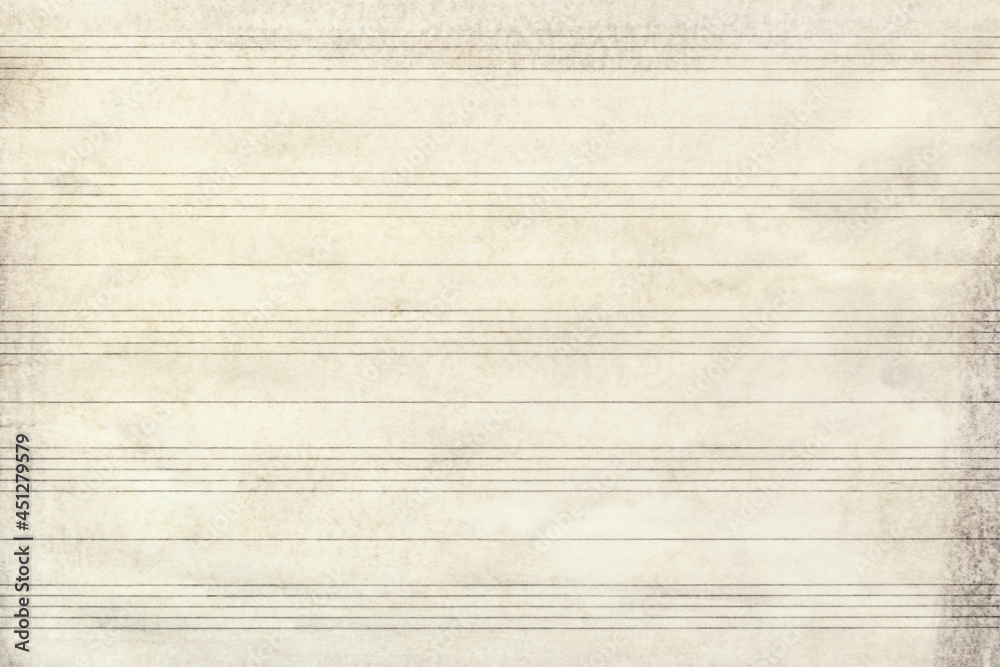 Old sheet music without music notes, isolated on white Old sheet music without music notes, isolated on white